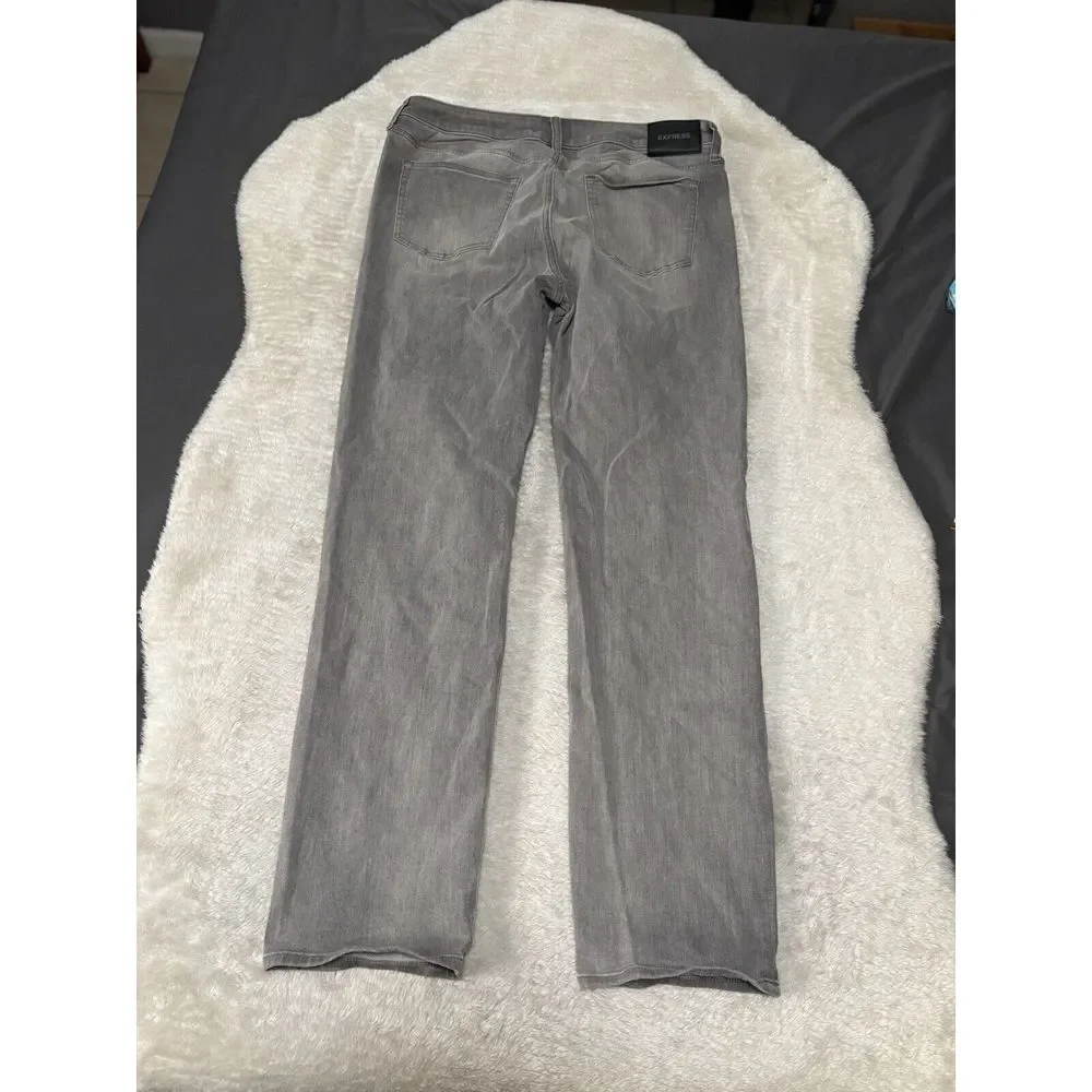Express Slim Straight Washed Gray Denim Jeans Size‎ 34x34 Pants